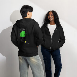 Relax! Unisex Zip Hoodie - Dark Colors
