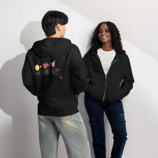 Peace Love Aloha Unisex Zip Hoodie - Dark Colors