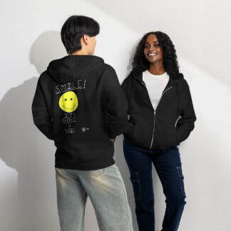 Smile! Unisex Zip Hoodie - Dark Colors