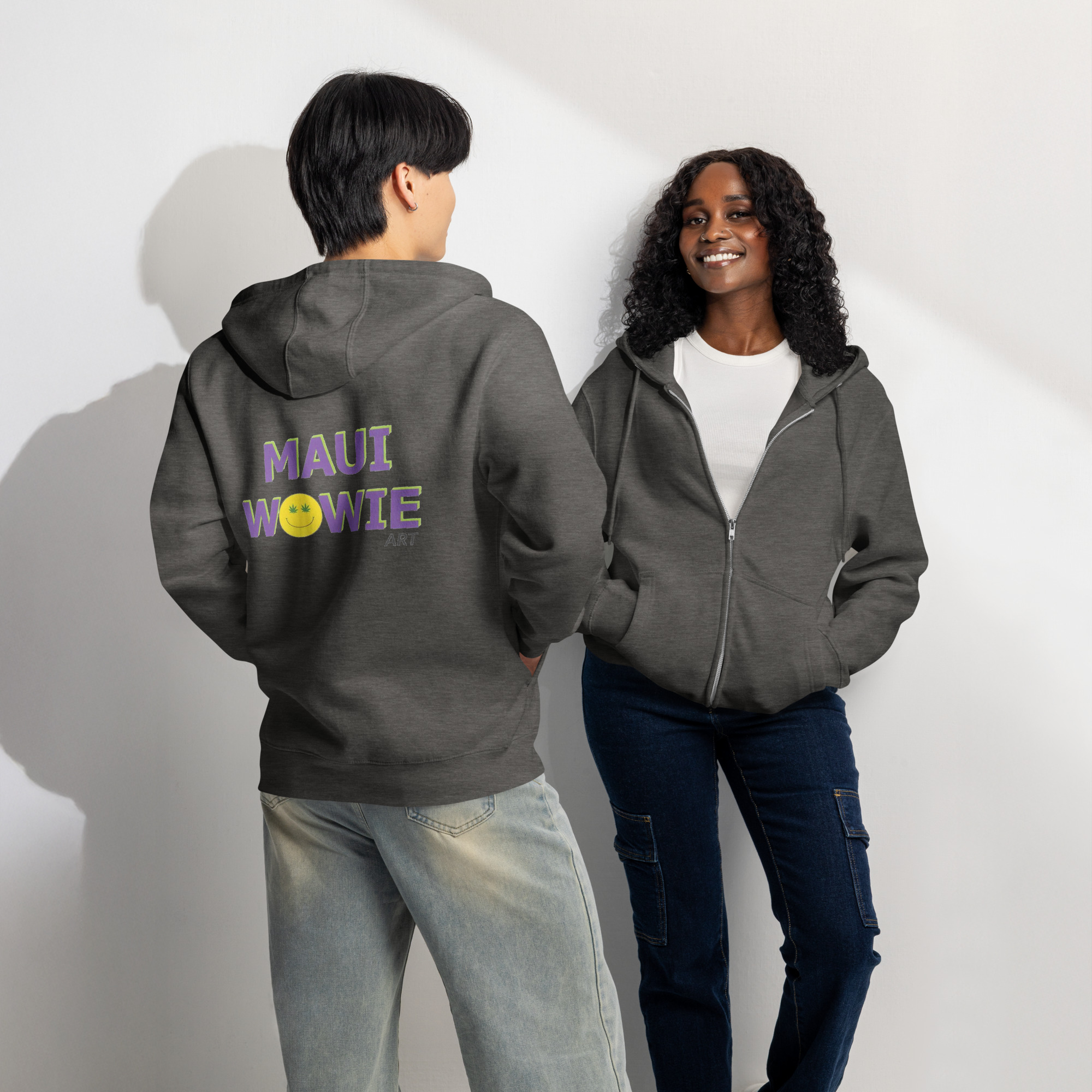 Logo Unisex Zip Hoodie - Dark Colors - Image 3