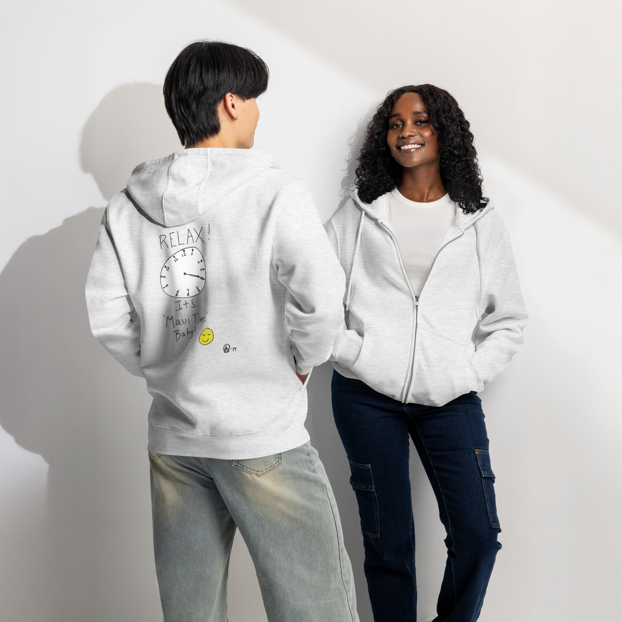 Relax! Unisex Zip Hoodie - Light Colors