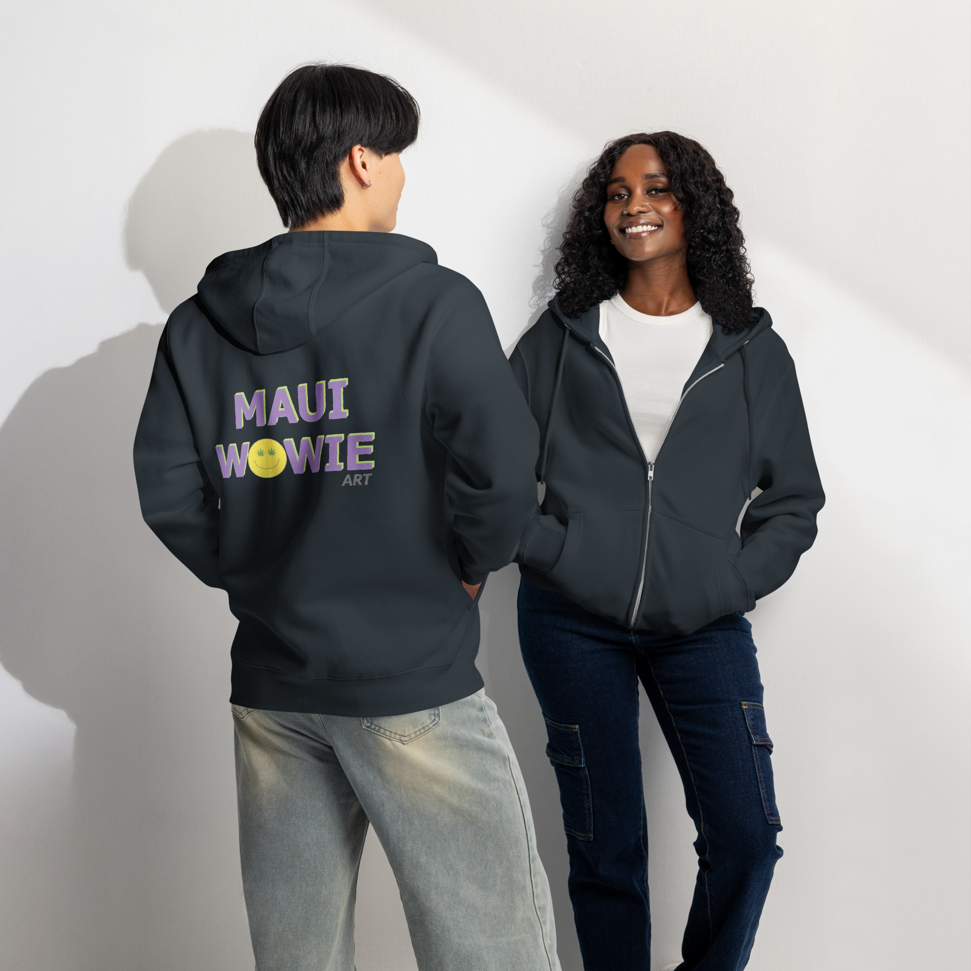 Logo Unisex Zip Hoodie - Dark Colors - Image 5
