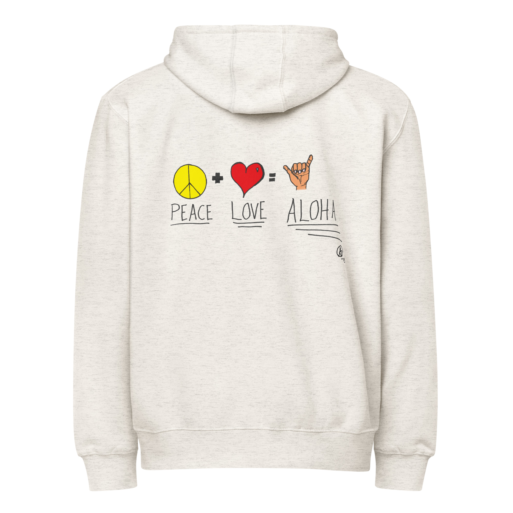 Peace Love Aloha Unisex Zip Hoodie - Light Colors - Image 25