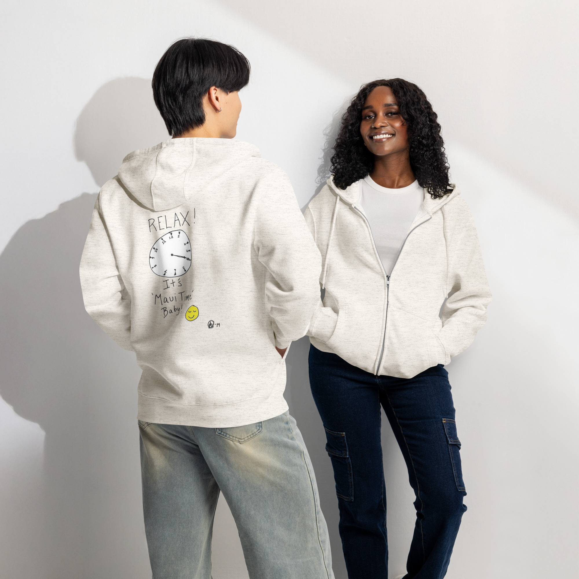 Relax! Unisex Zip Hoodie - Light Colors - Image 3