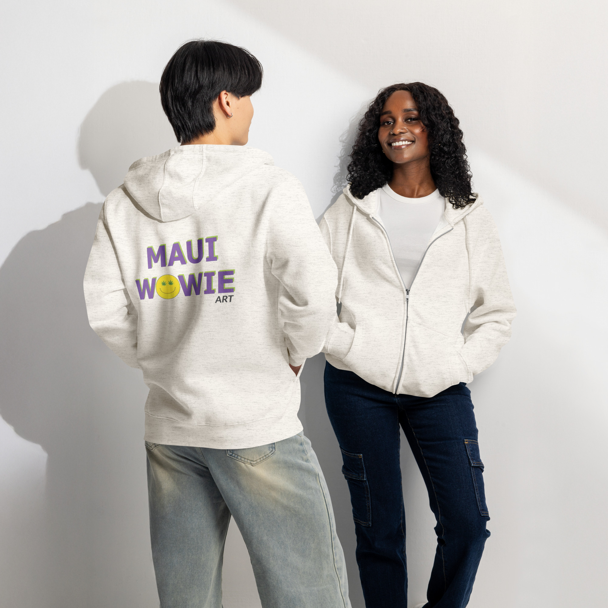 Logo Unisex Zip Hoodie - Light Colors - Image 3