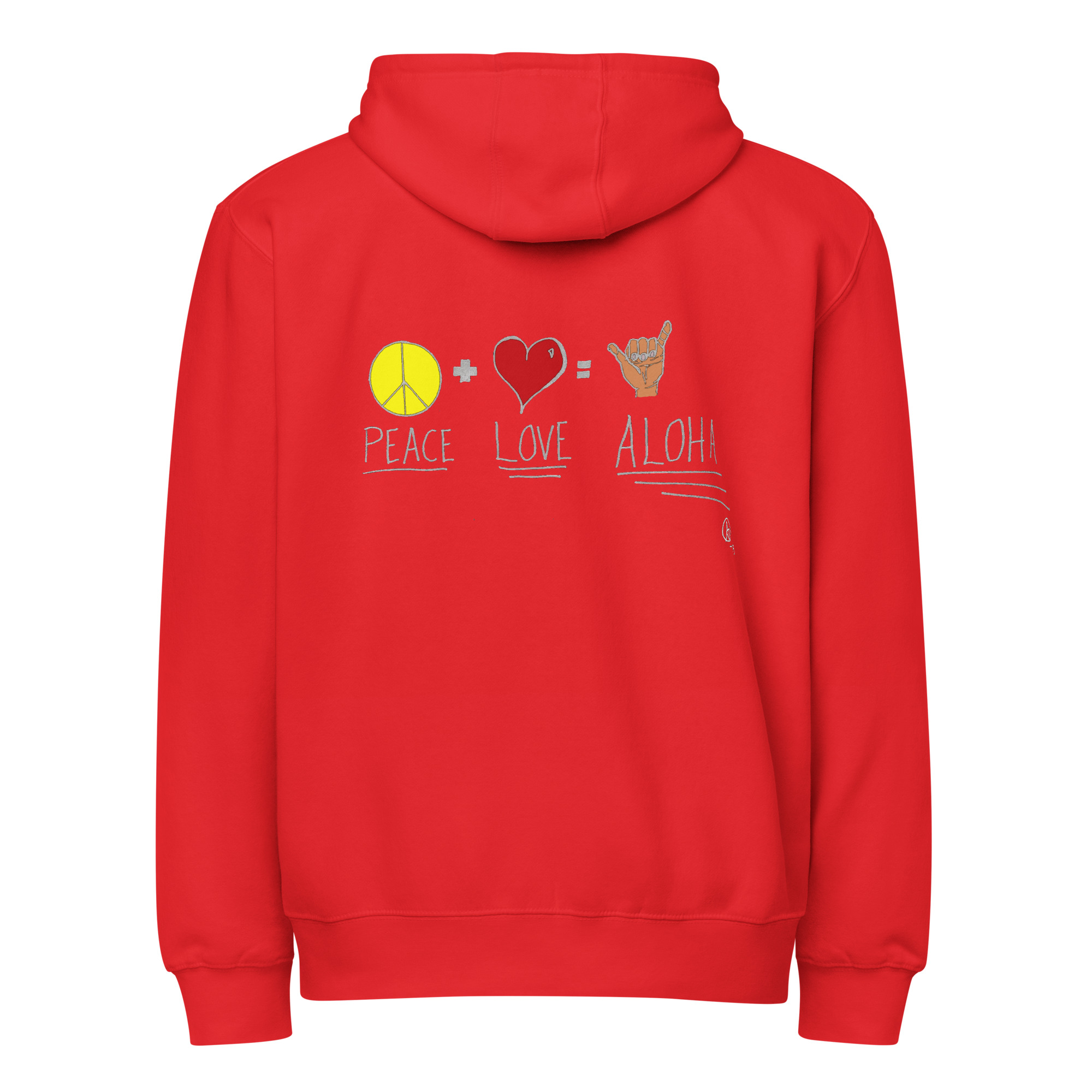 Peace Love Aloha Unisex Zip Hoodie - Dark Colors - Image 24