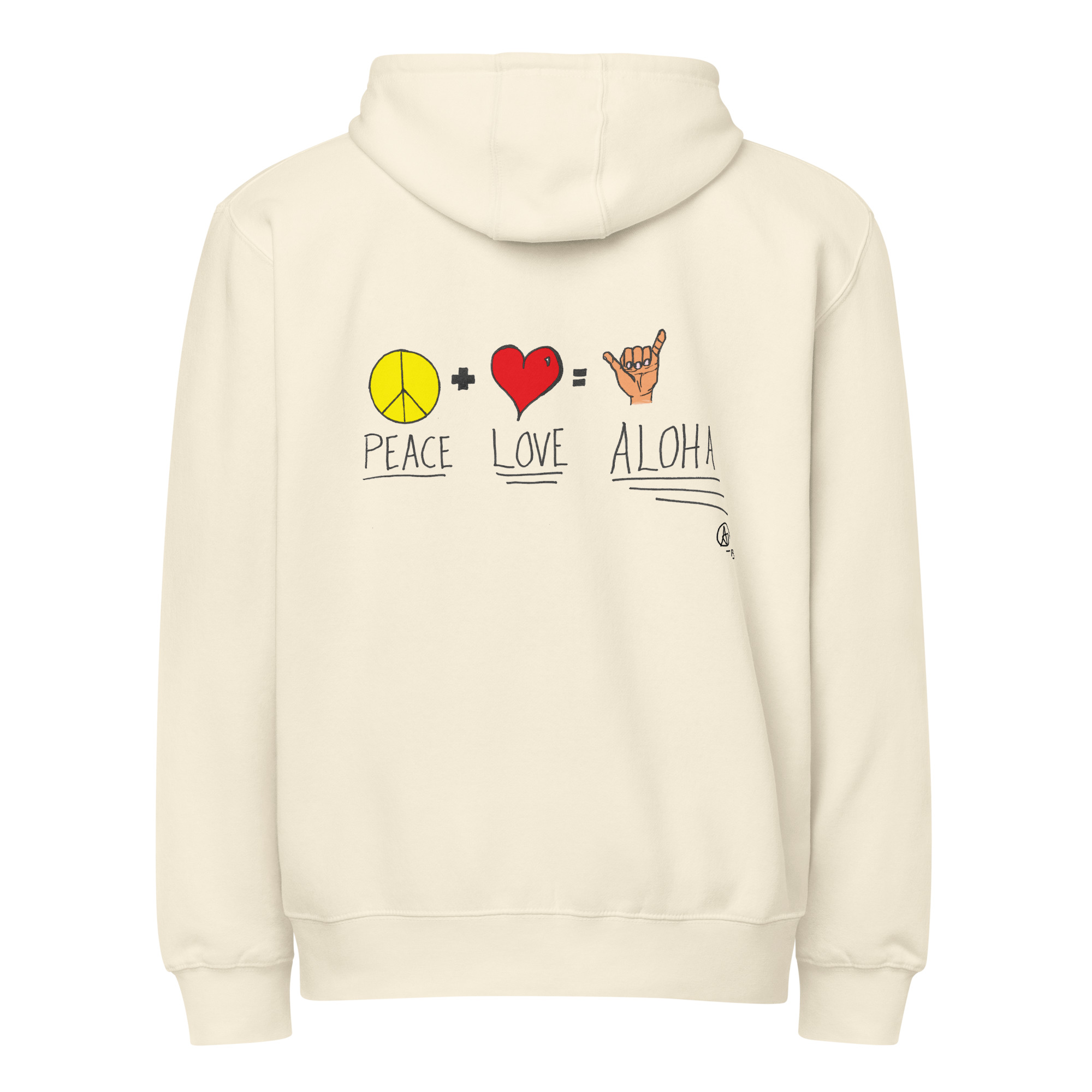 Peace Love Aloha Unisex Zip Hoodie - Light Colors - Image 27