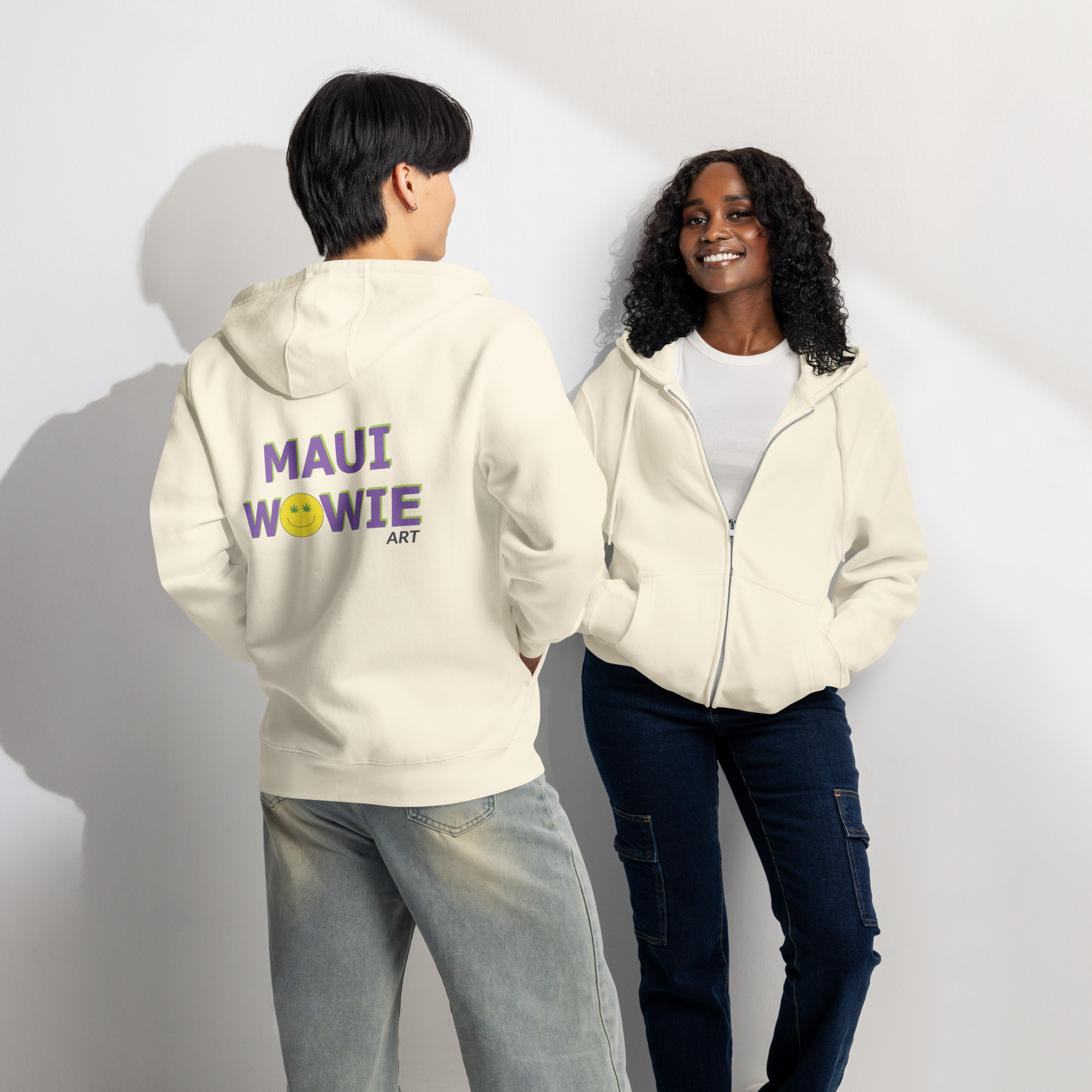 Logo Unisex Zip Hoodie - Light Colors - Image 4