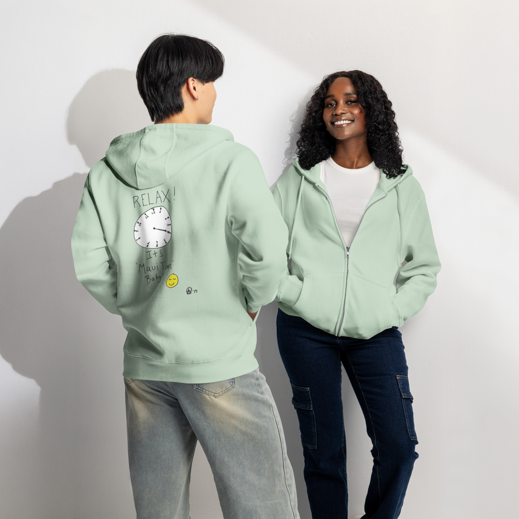 Relax! Unisex Zip Hoodie - Light Colors - Image 2