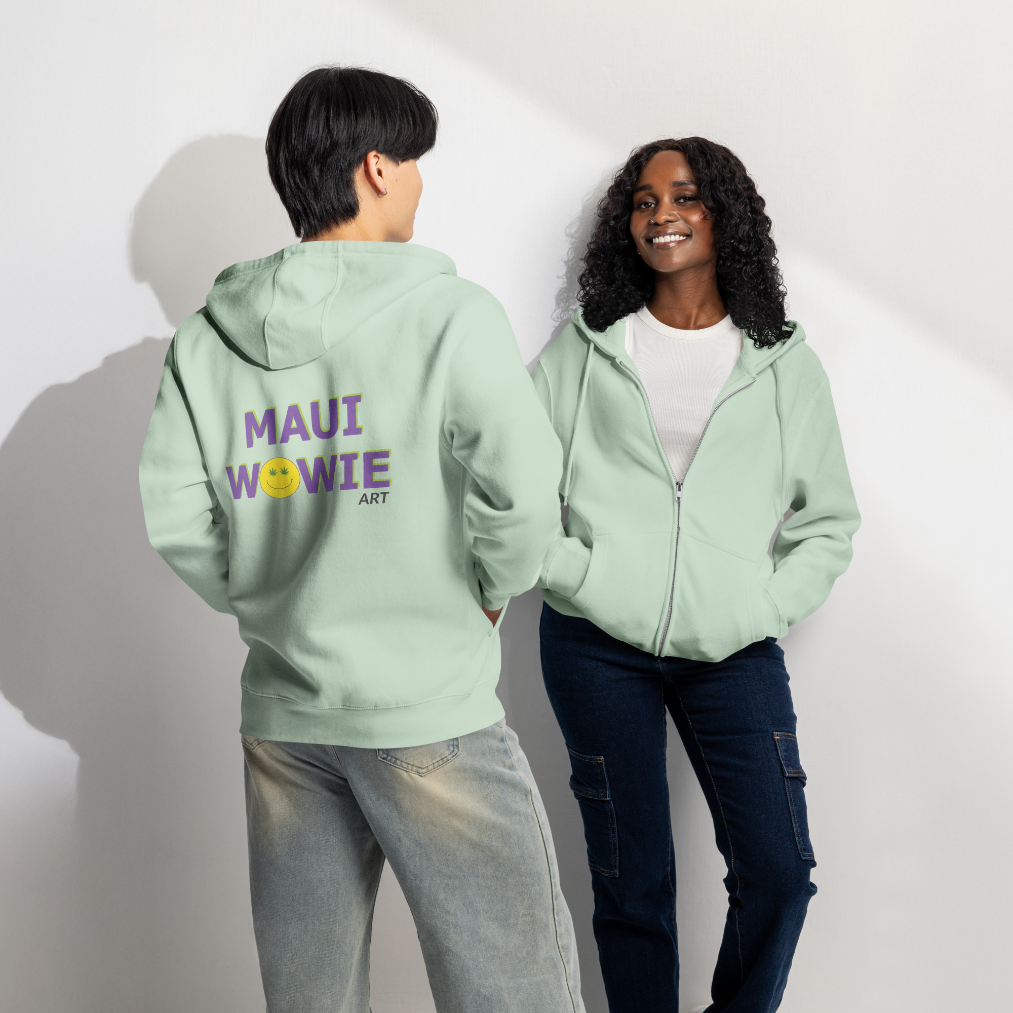 Logo Unisex Zip Hoodie - Light Colors - Image 2