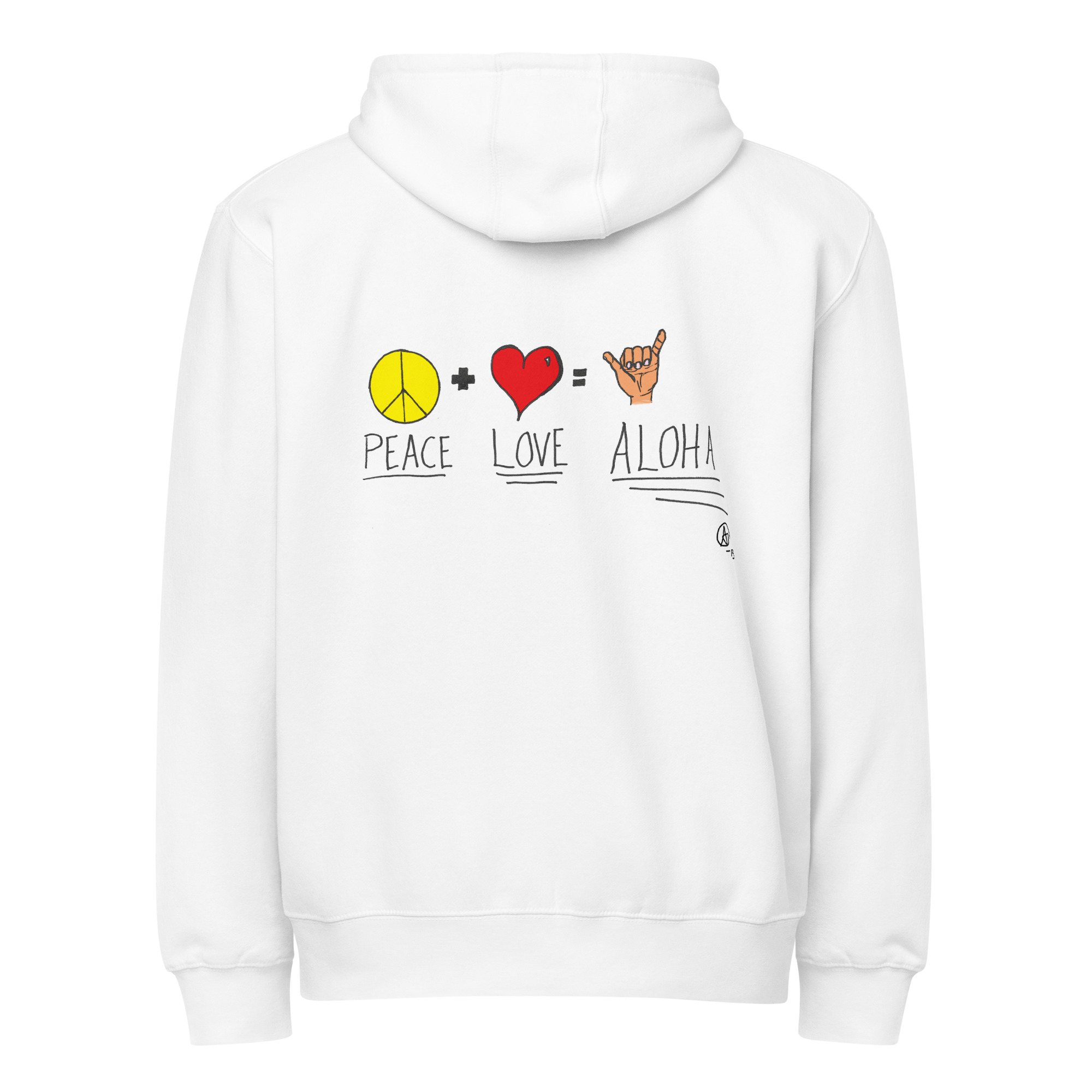 Peace Love Aloha Unisex Zip Hoodie - Light Colors - Image 29